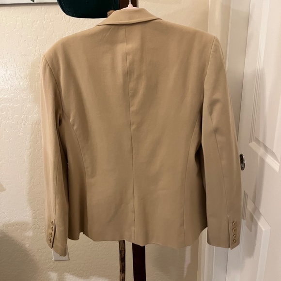 Khaki Cotton Spandex Blazer - Picture 5 of 6